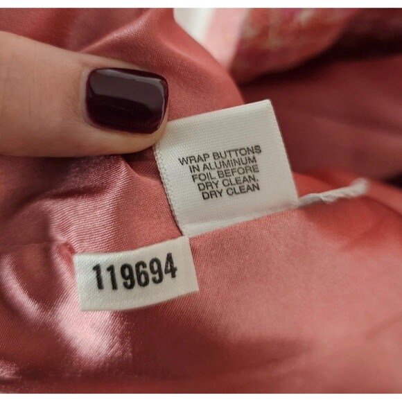 Ann Taylor Womens Size 8P Pink Tweed Double-Breasted Blazer Jacket Petite - Picture 8 of 8